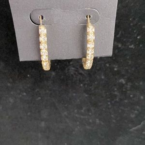 Large Gold Diamond Hoop Earrings